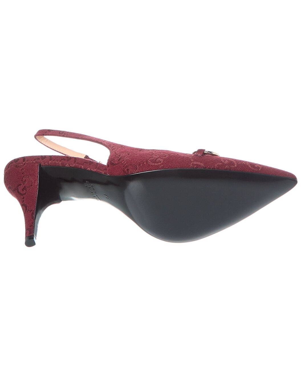 Gucci Horsebit GG Canvas Slingback Pump - 4