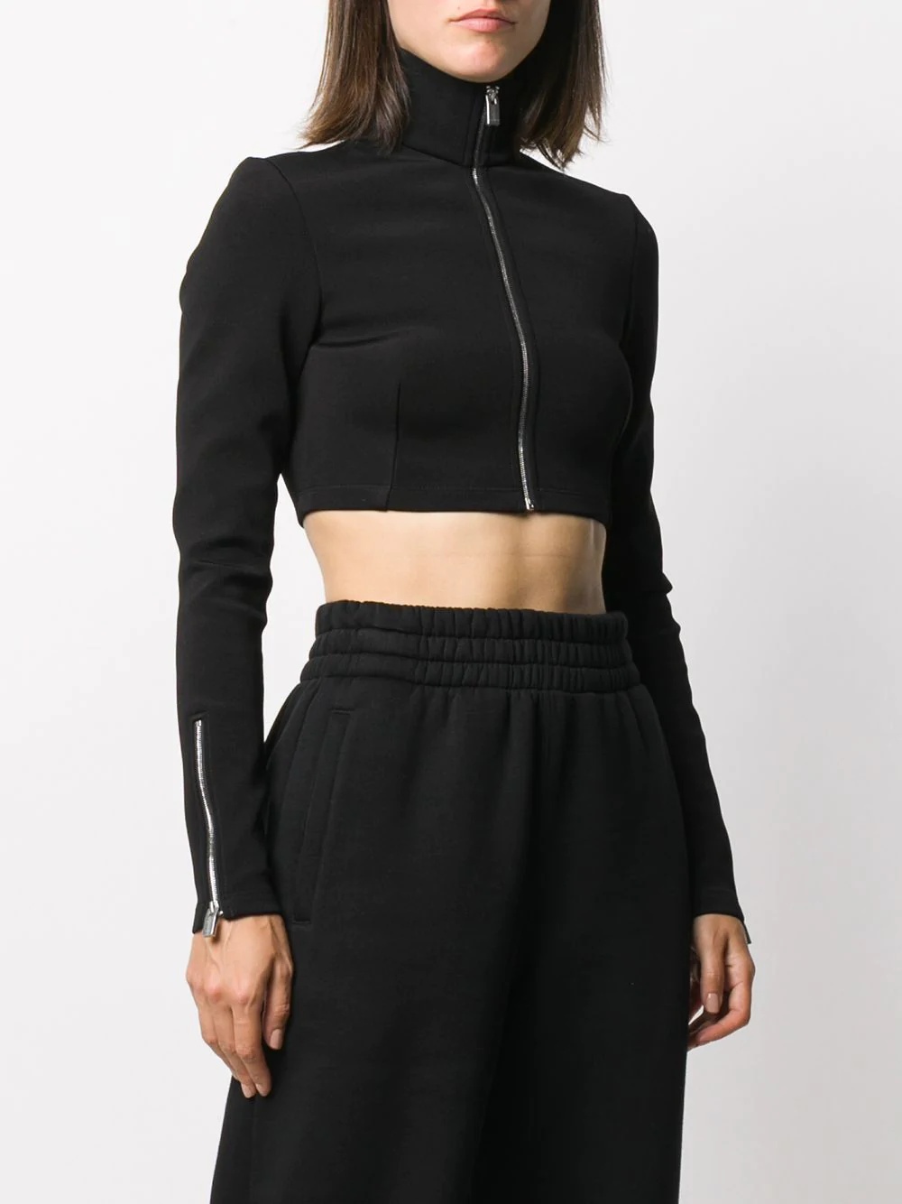 zip-up cropped jacket - 3