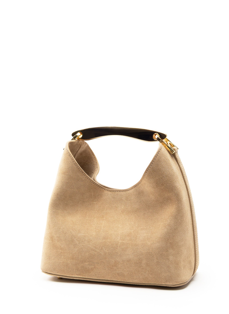 Elleme Small Boomerang Croco Suede Beige outlook