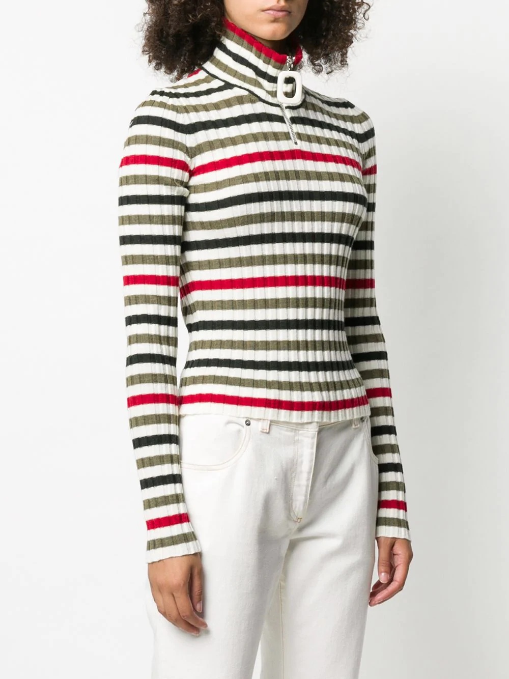 striped high-neck pullover - 3