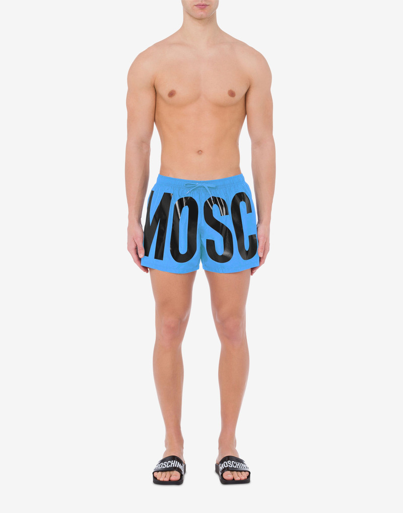 Moschino SHINY MAXI LOGO SWIM TRUNKS outlook