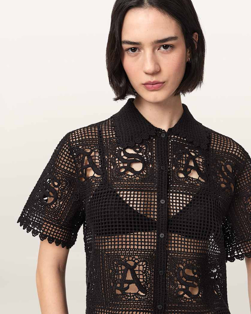KYRA CROCHET CROPPED POLO T-SHIRT 3
