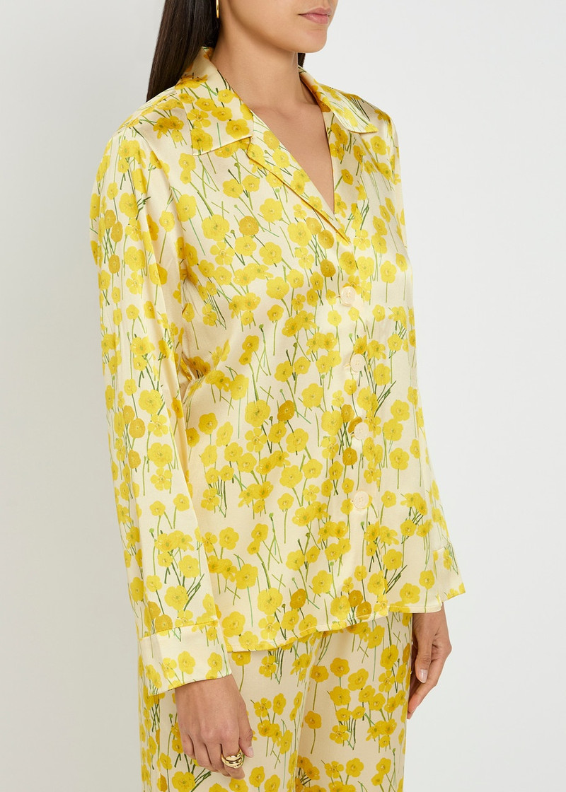 BERNADETTE Bernadette Louis Floral-print Stretch-silk Pyjama Shirt outlook