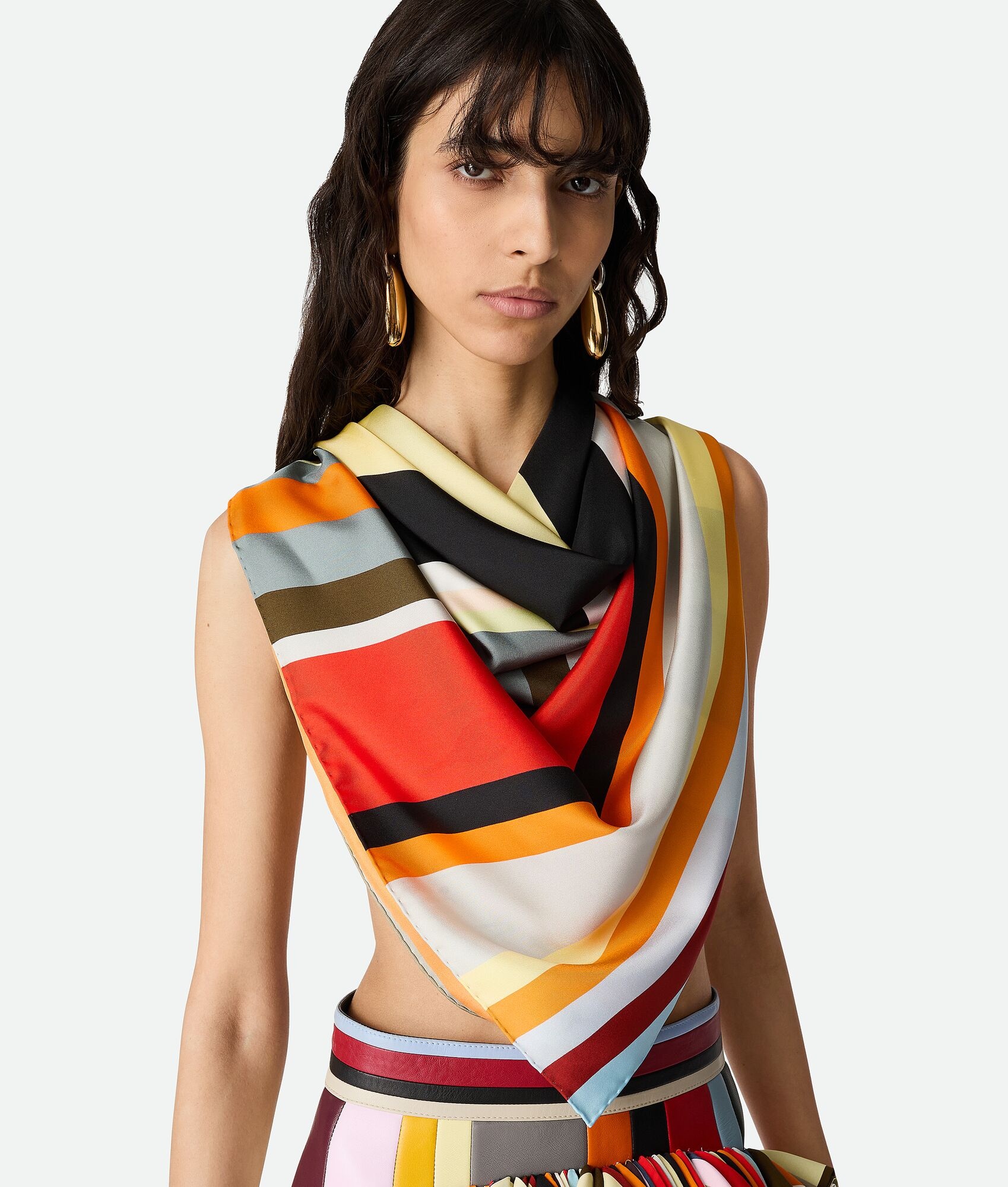 Silk Twill Striped Foulard - 4