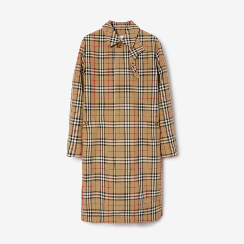 Check Cotton Car Coat 1