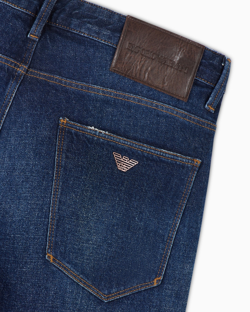 J06 SLIM-FIT, WASHED STRETCH-DENIM JEANS WITH RIPS AND VEINING 6