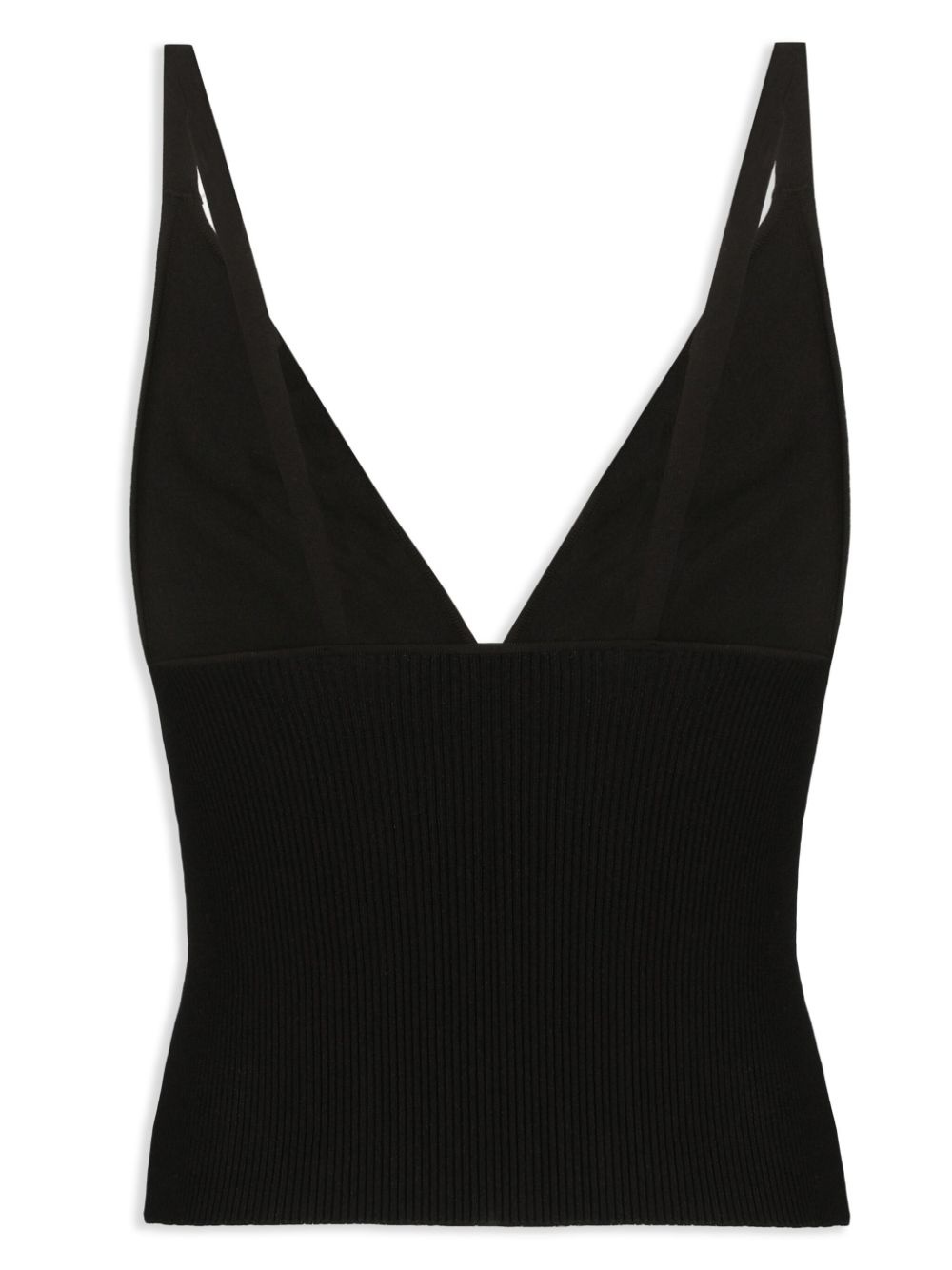 ribbed-knit cropped tank top - 6
