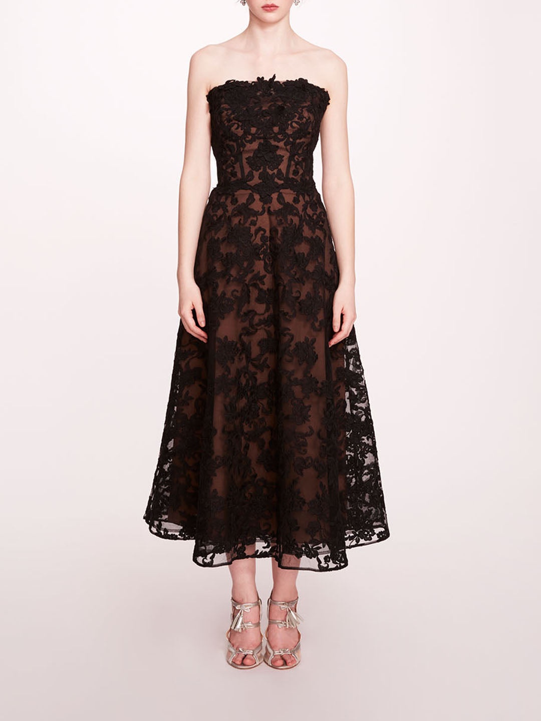 STRAPLESS CORDED MIDI DRESS - 1