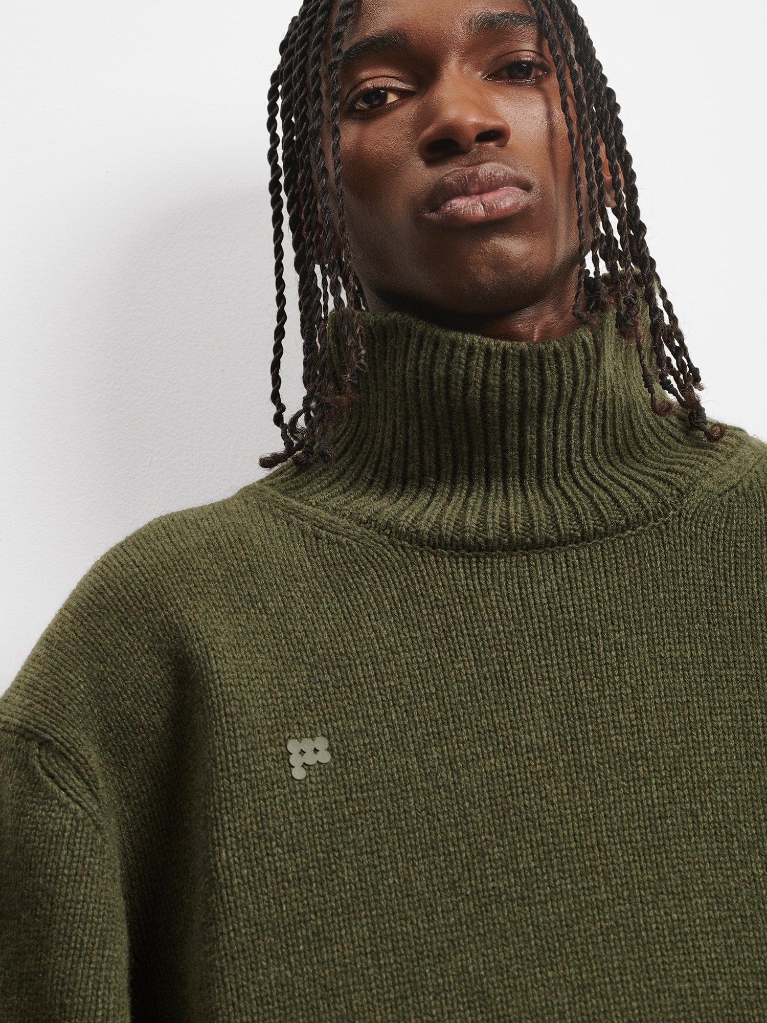 Men's Recycled Cashmere Turtleneck Sweater - Rosemary Green - 4