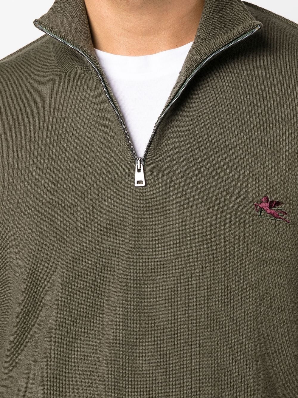 logo-embroidered quarter-zip jumper - 5