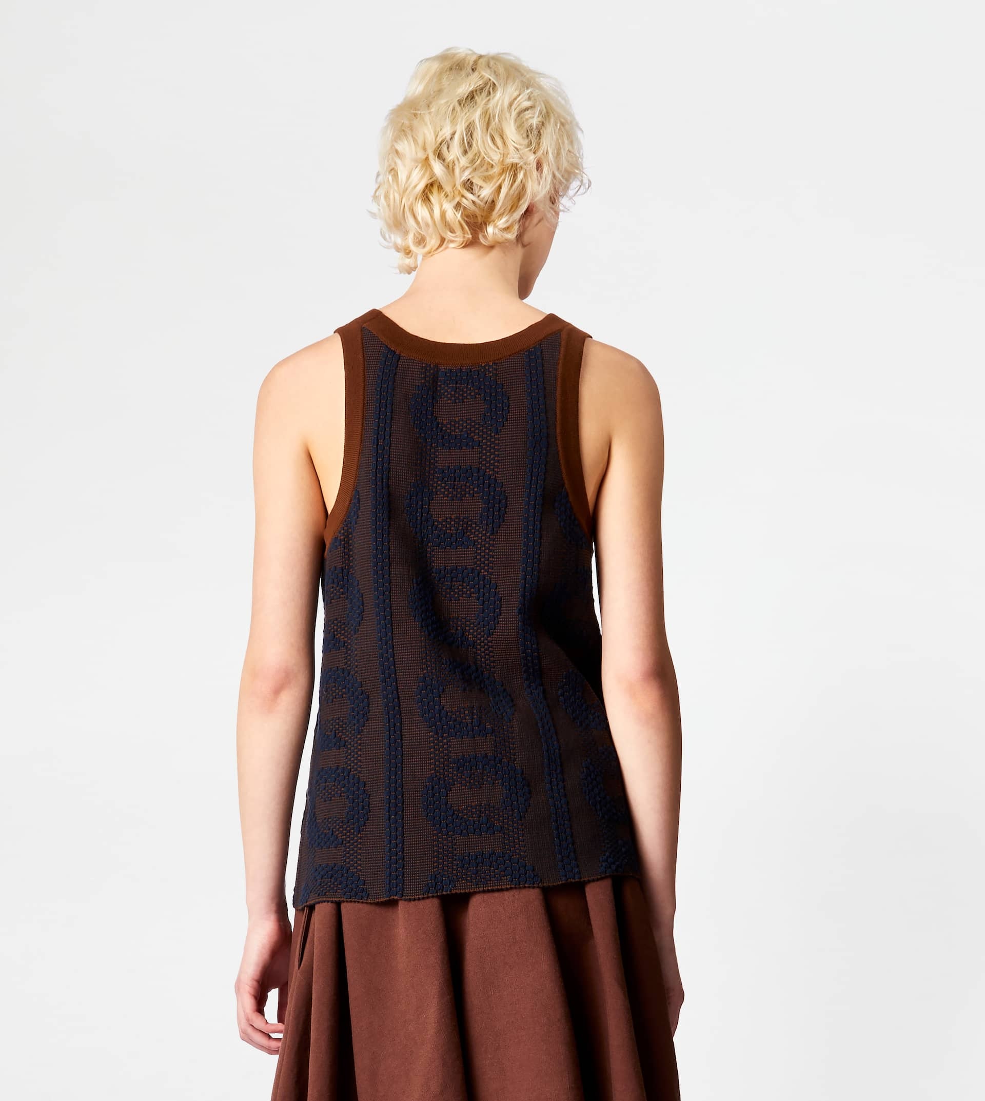 TOP JACQUARD - BROWN, BLUE - 7
