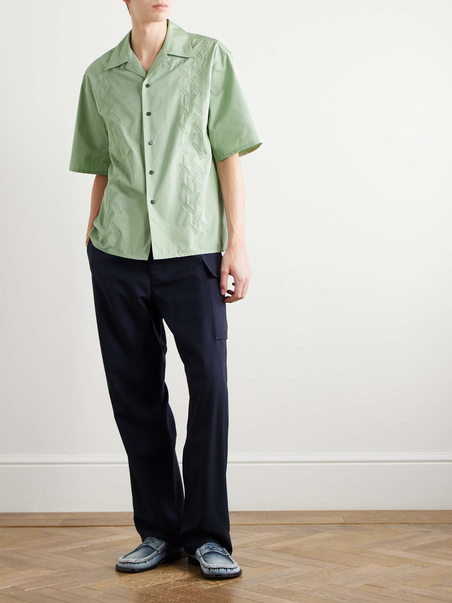 Confetti Convertible-Collar Embroidered Cotton-Poplin Shirt - 2