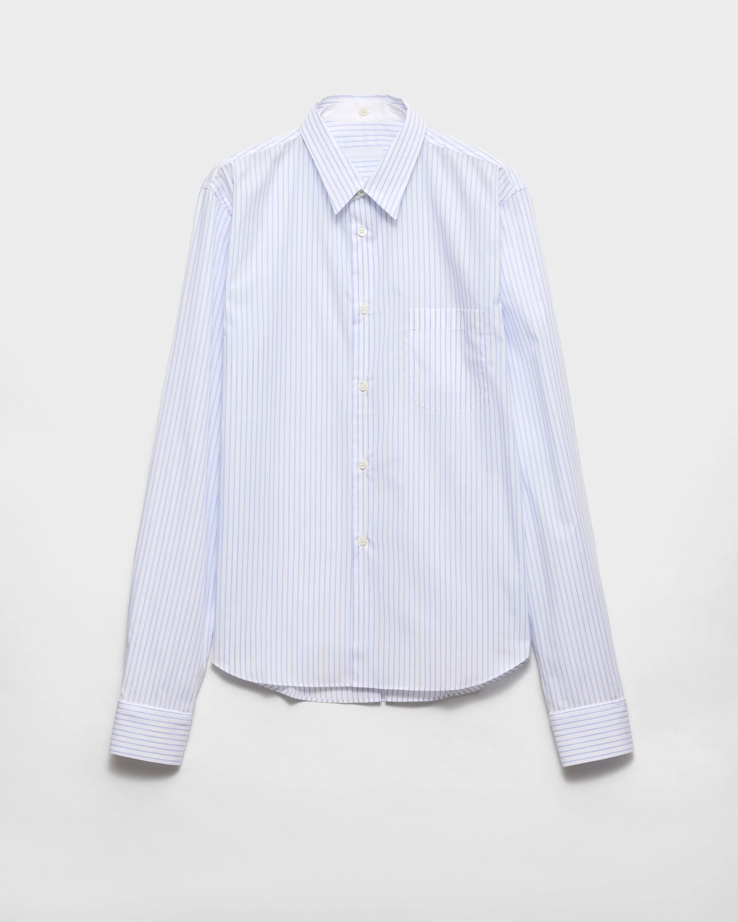 Striped cotton shirt with double collar - 1
