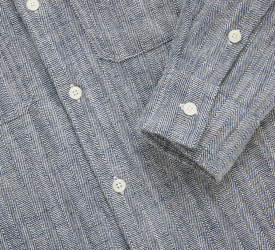 Camp Shirt - Black Cotton/Linen HBT - 4