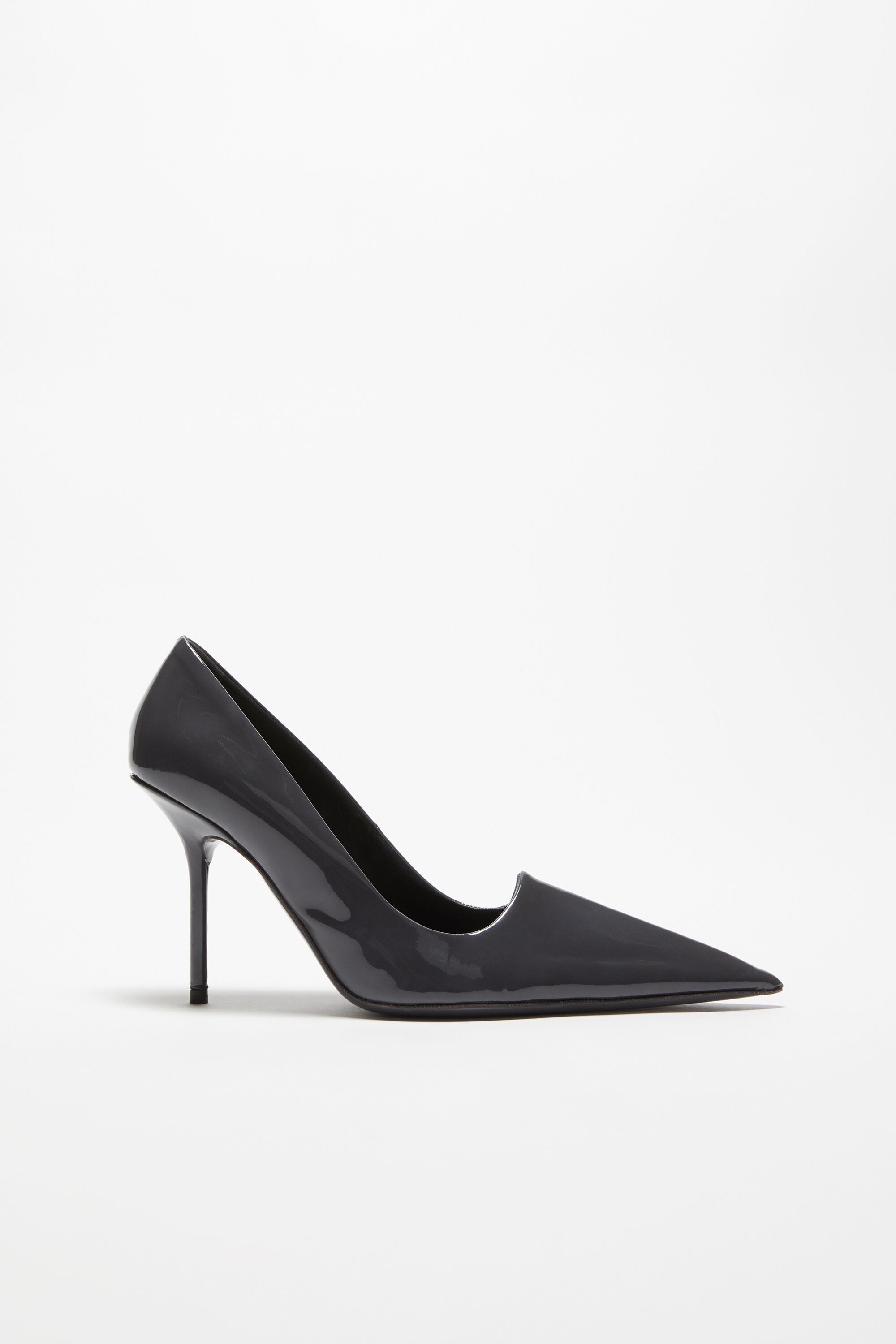 Leather heel pump - Anthracite grey - 1