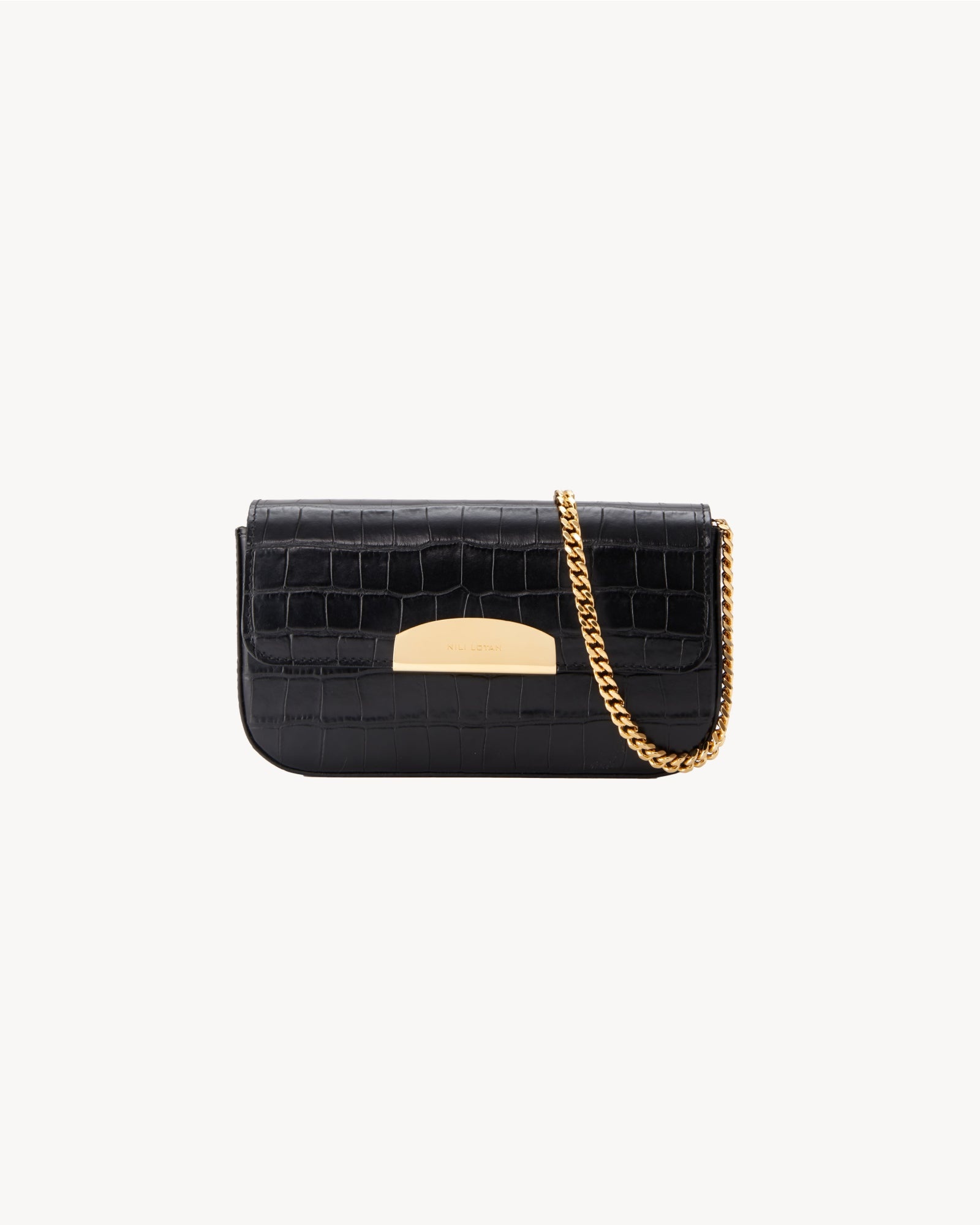 LE MIA EMBOSSED CROC CHAIN BAG - 1