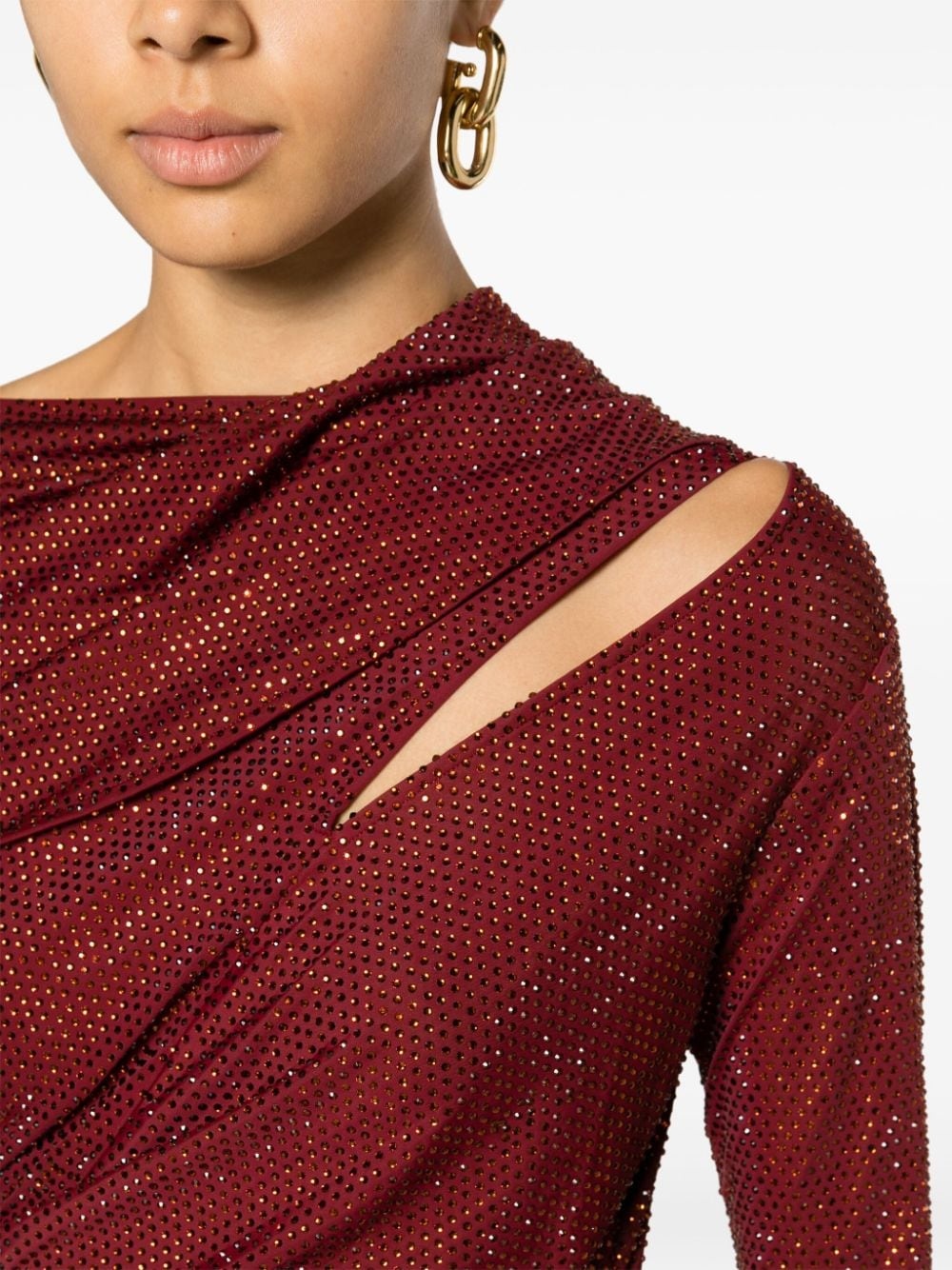 Kumasi rhinestone-embellished asymmetric gown - 5