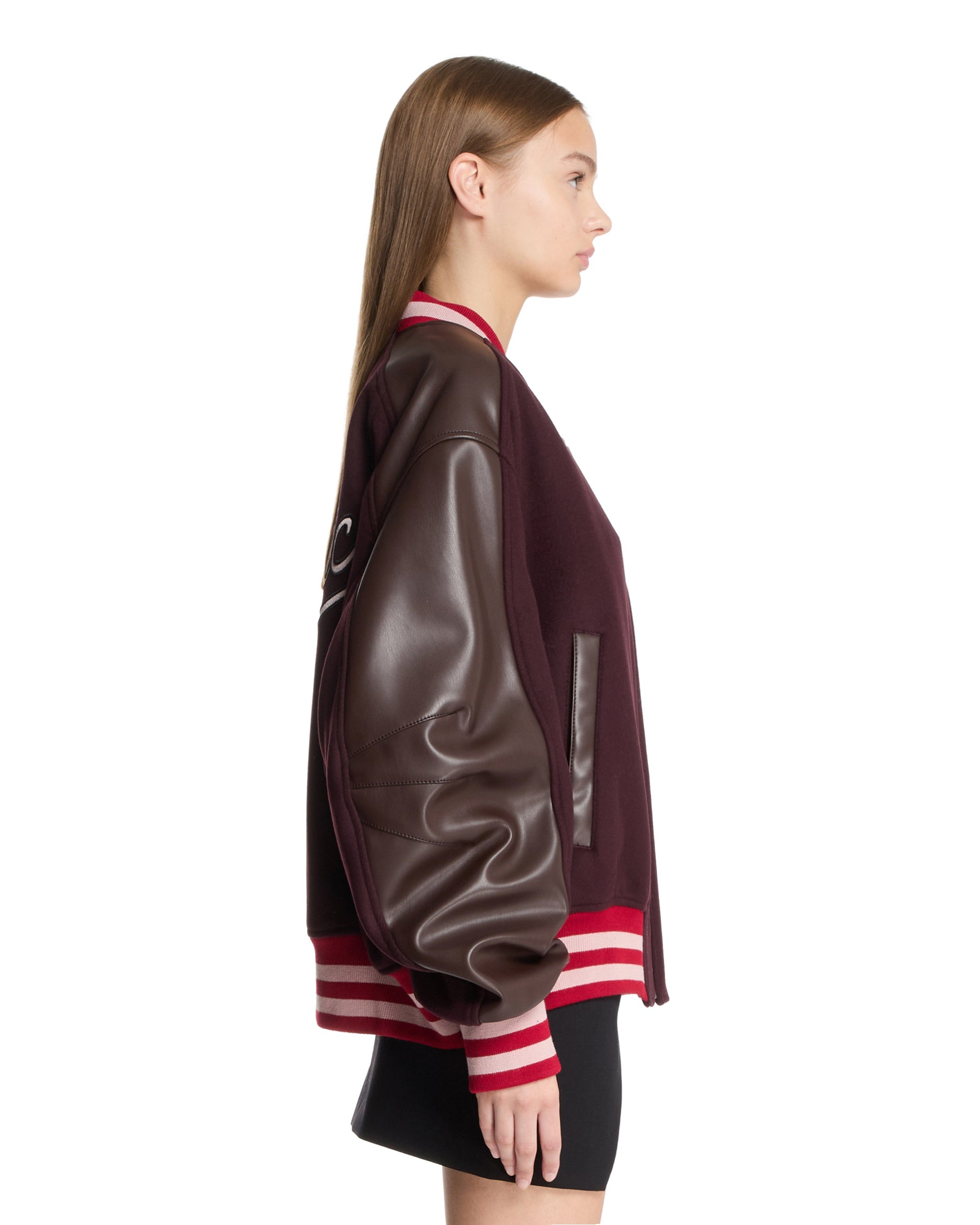 Purple Wool Cloth Bomber Jacket - 5