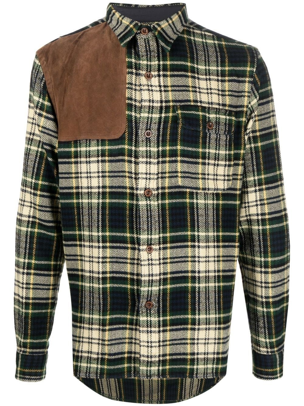 checked long-sleeved shirt - 1