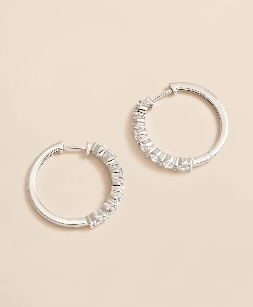 0.5 CT. Lab-Grown Diamond 14k Gold Hoop Earrings - 1