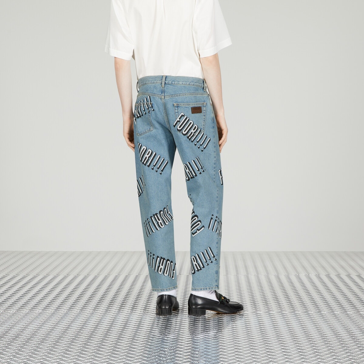 Denim carrot pant with Fuori!! print - 6