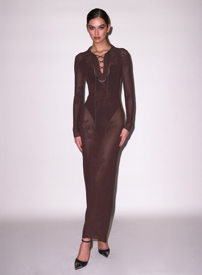 Lace Pointelle Long Sleeve Dress 3