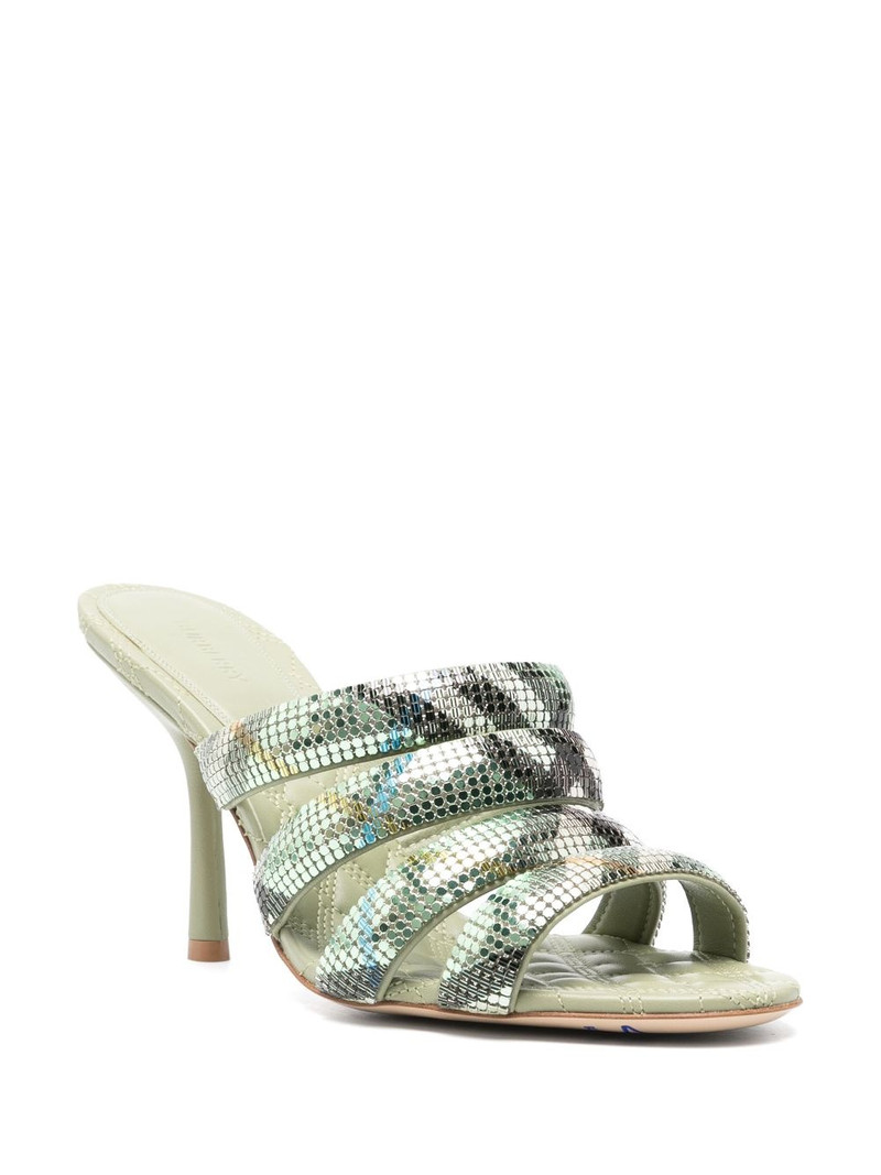 Burberry 100mm check mesh sandals outlook