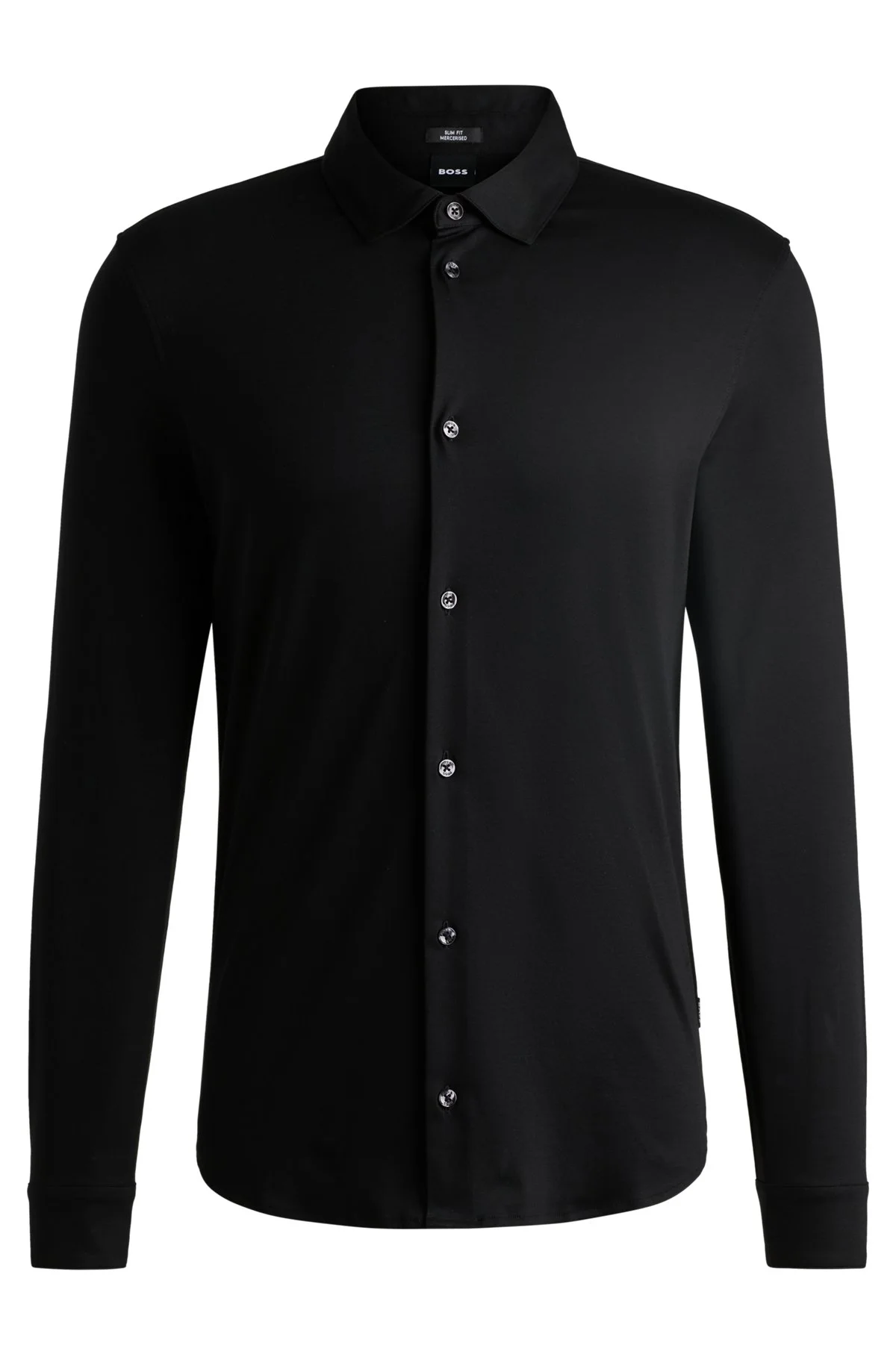 SLIM-FIT LONG-SLEEVED SHIRT IN MERCERIZED COTTON - 1
