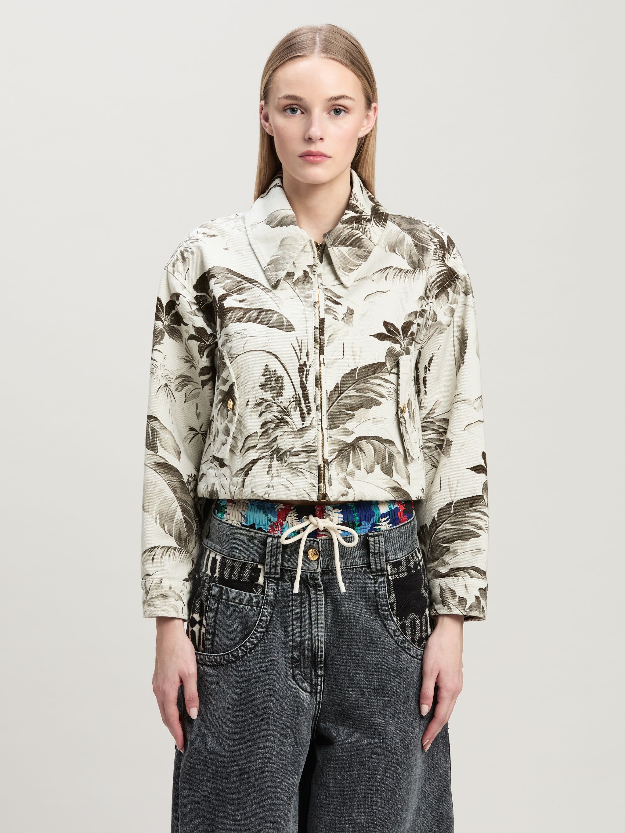 Jungle print crop Jacket - 3