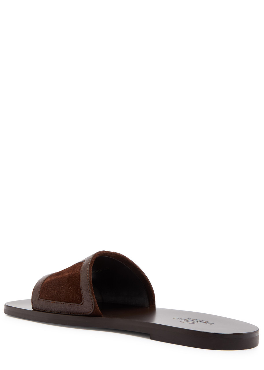 Valentino Garavani Viva Vlogo Leather Sliders - 2