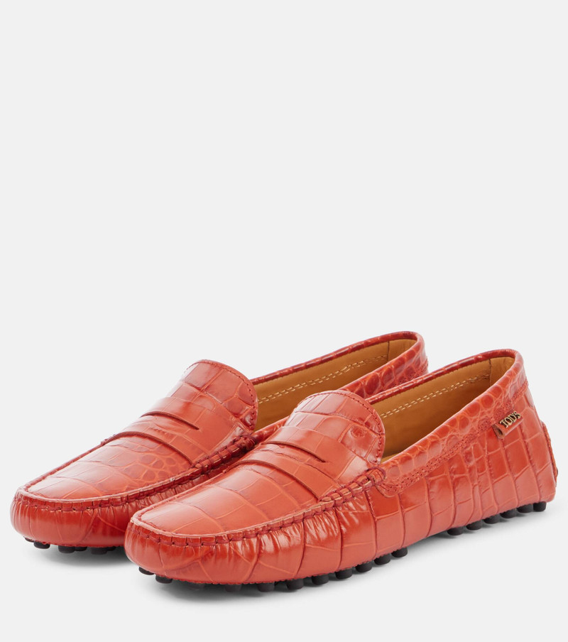 Gommino croc-effect leather loafers 5