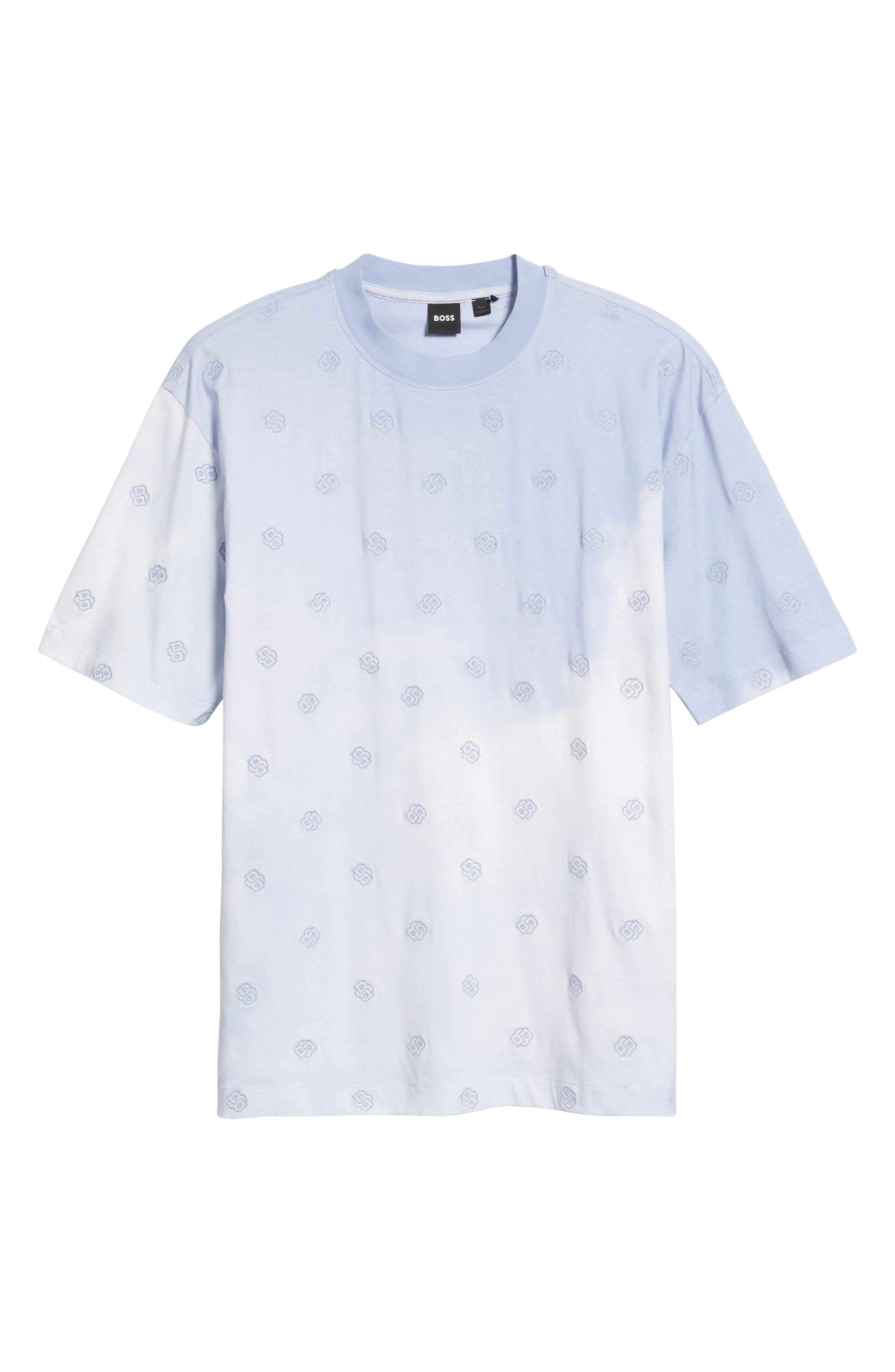 BOSS Tames Logo Embroidered T-Shirt in Light Blue at Nordstrom - 5