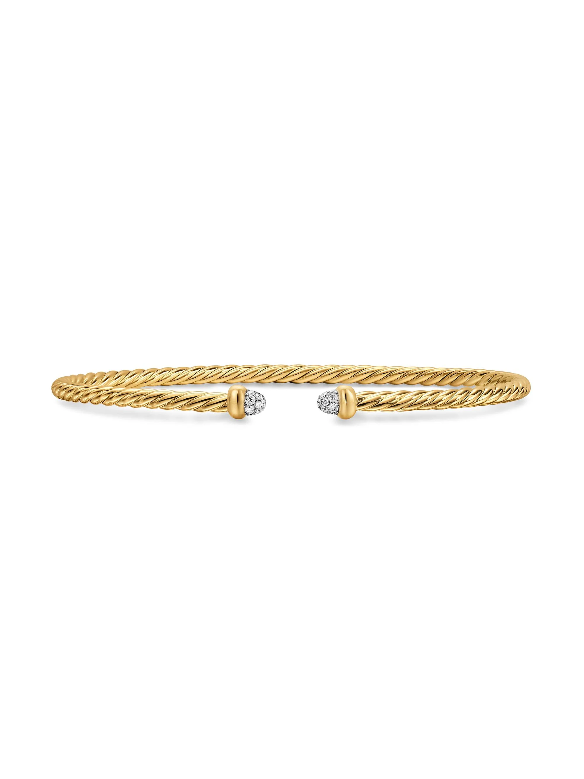 Women's Micro Cablespira Flex Bracelet in 18K Yellow Gold - Diamond - 1