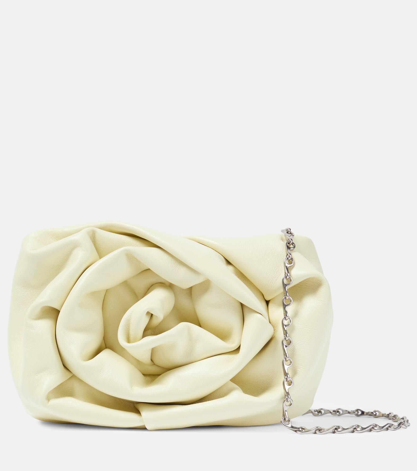 Rose gathered leather clutch - 1