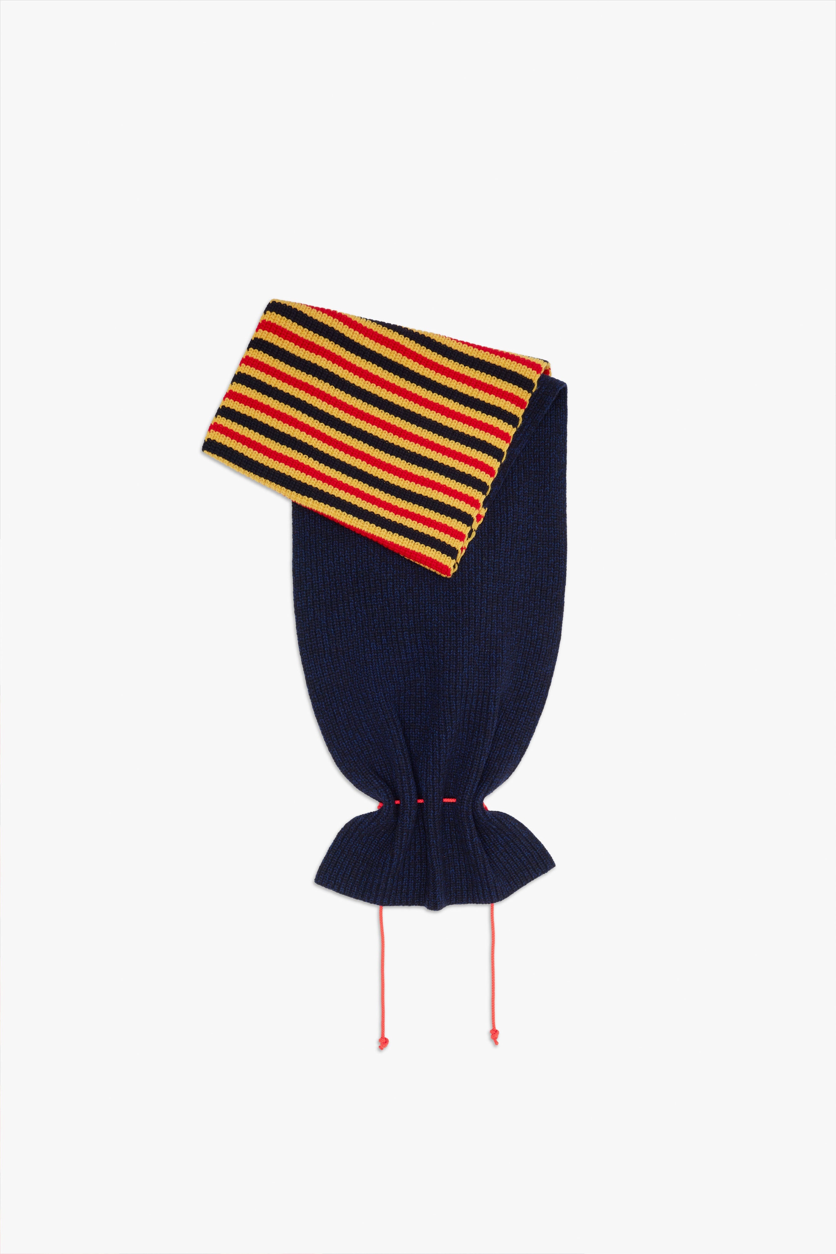 Cord Tie Scarf in Navy & Ink Multi - 5