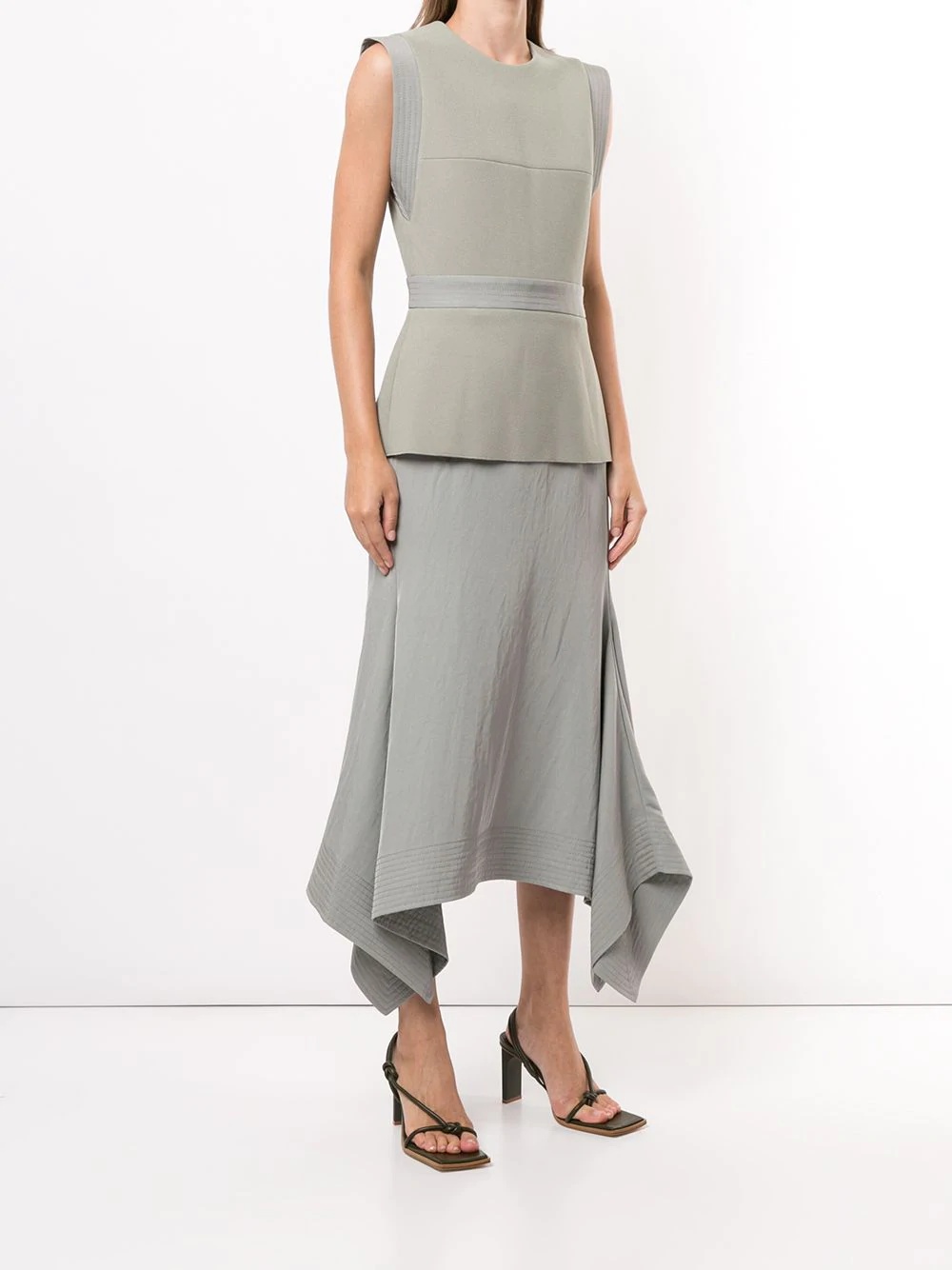 draped midi dress - 3