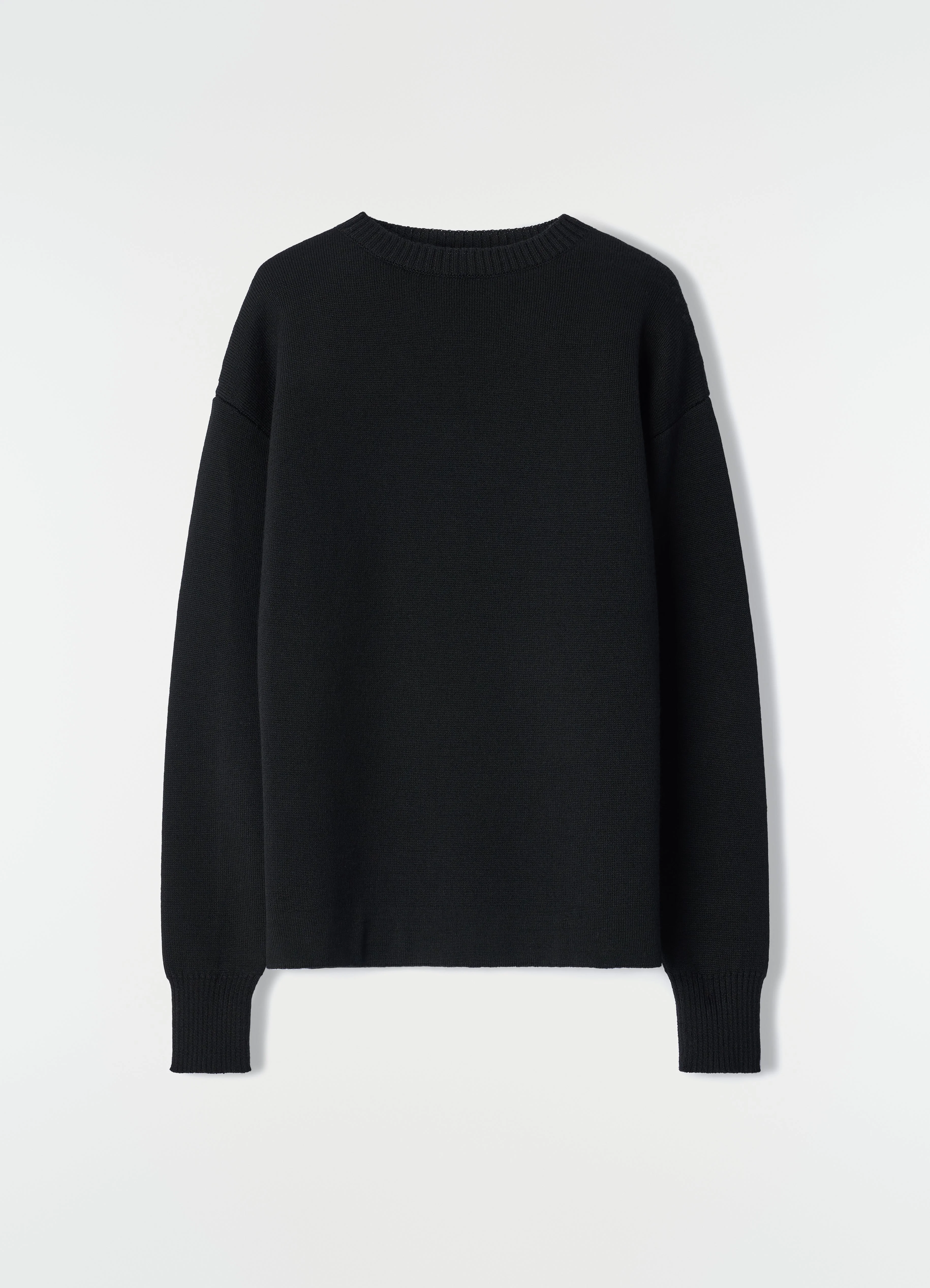 BOAT-NECK SWEATER IN DOUBLE-FACE VIRGIN WOOL - 1