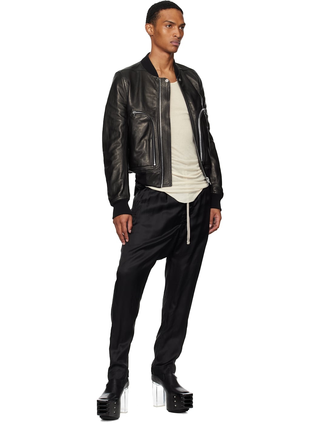 Black Concordians Drawstring Long Trousers - 4
