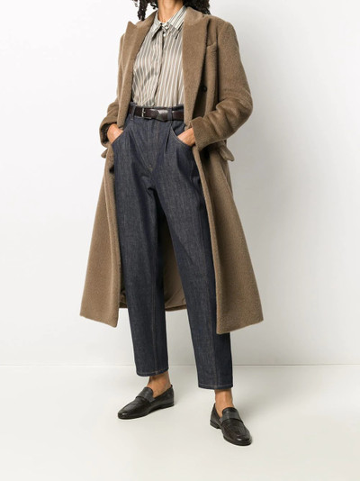 Brunello Cucinelli textural double-breasted coat outlook