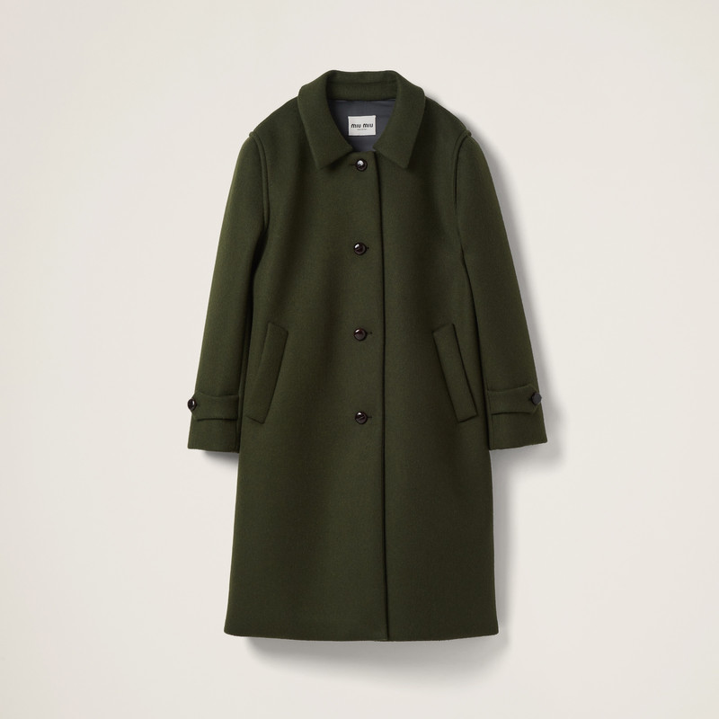 Single-breasted loden cloth coat 1