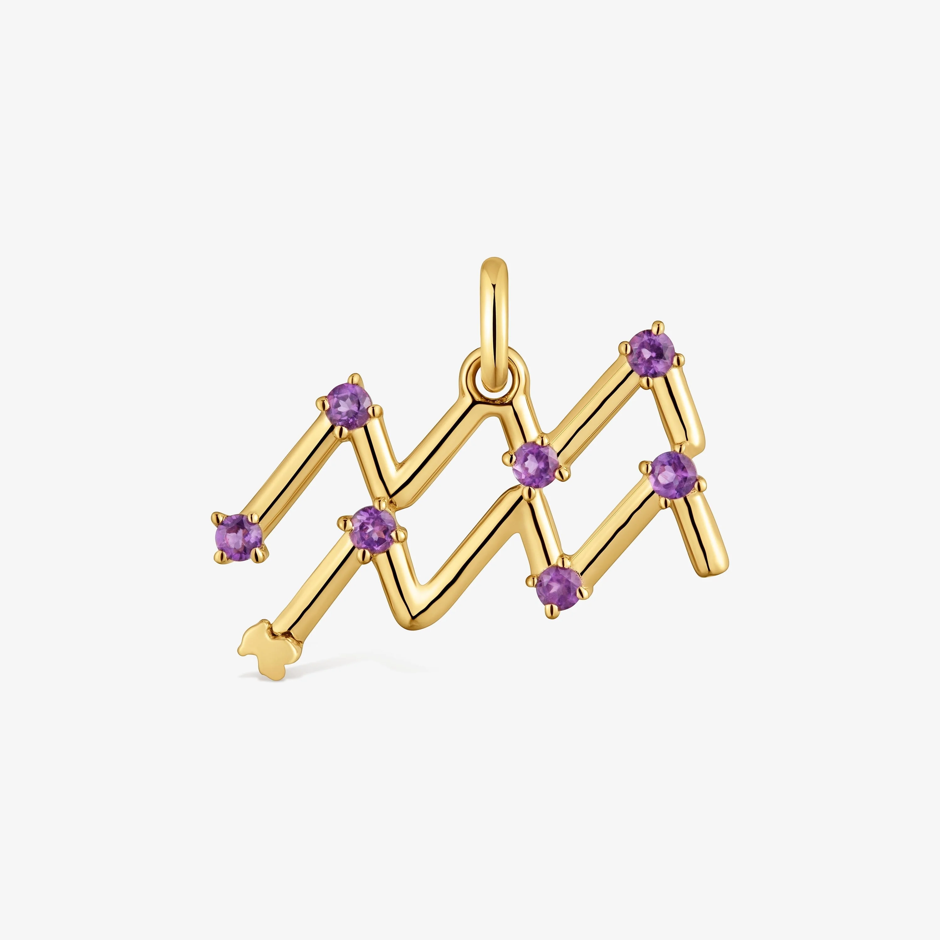 Aquarius Pendant with 18kt gold vermeil and amethyst TOUS Zodiaco - 1
