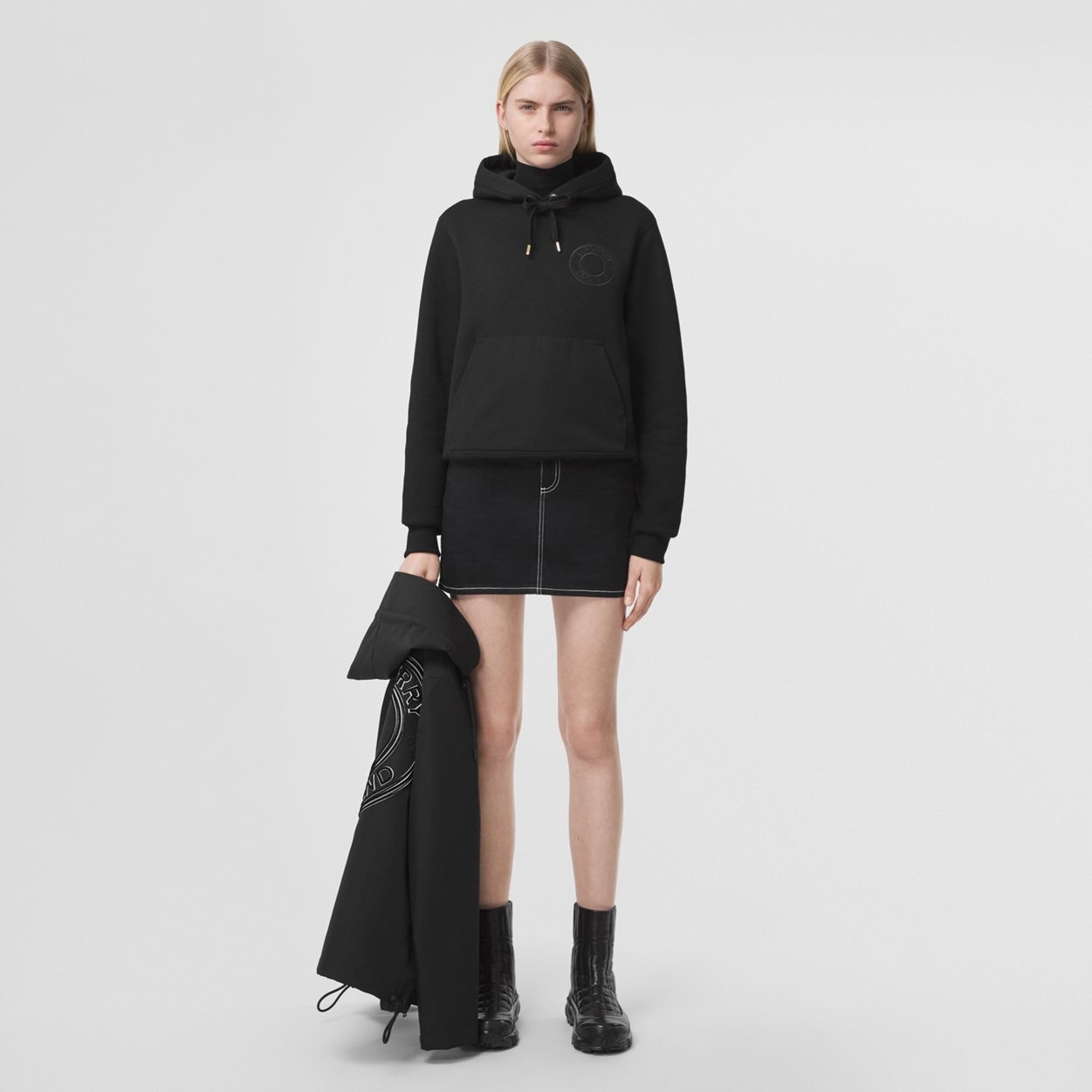 Logo Graphic Cotton Jersey Oversized Hoodie - 5