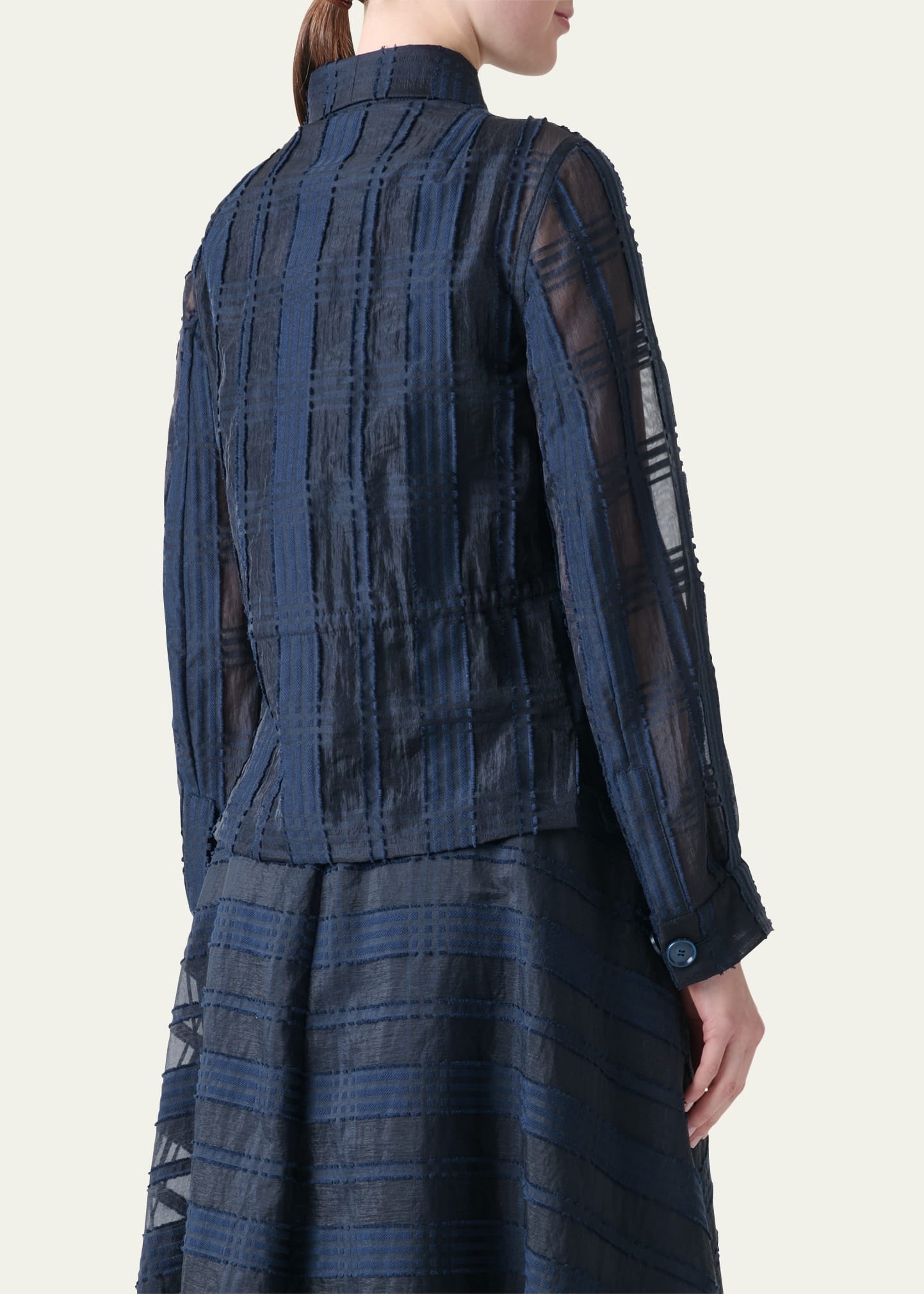 Tom Organdy Plaid Short Jacket - 3