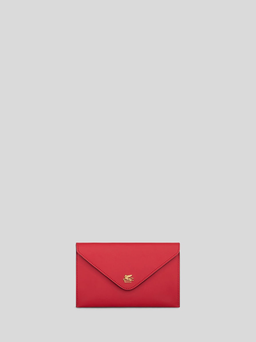 LEATHER CLUTCH BAG WITH PEGASO - 1