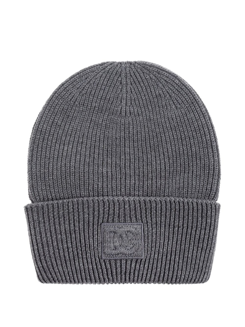ribbed logo-patch beanie hat - 2