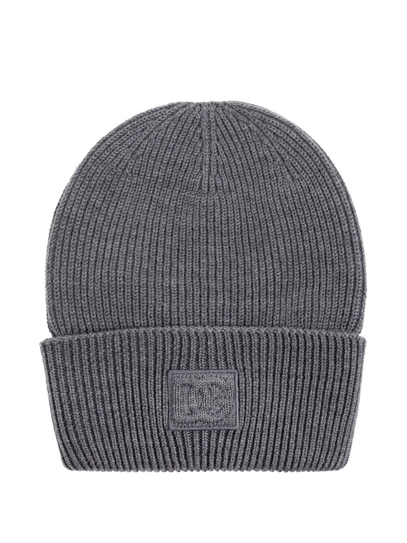 Dolce & Gabbana ribbed logo-patch beanie hat outlook