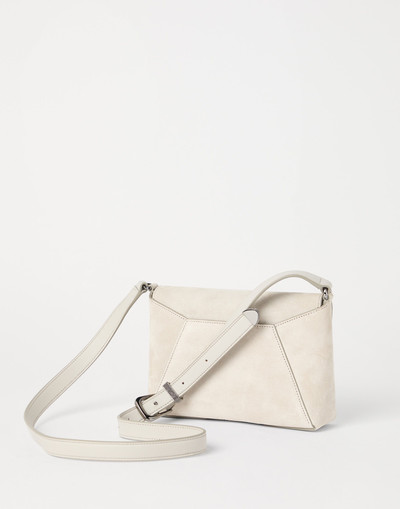 Brunello Cucinelli Sueded calfskin envelope bag with monili outlook