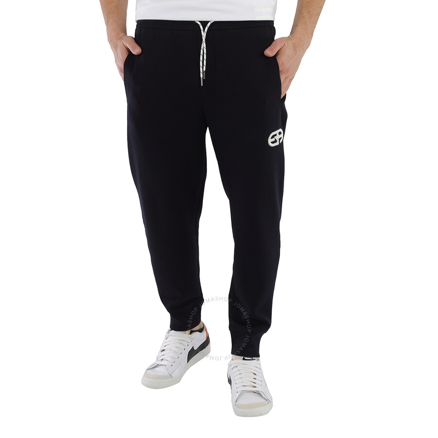 Emporio Armani Men's Navy Logo Embroidered Track Pants - 1