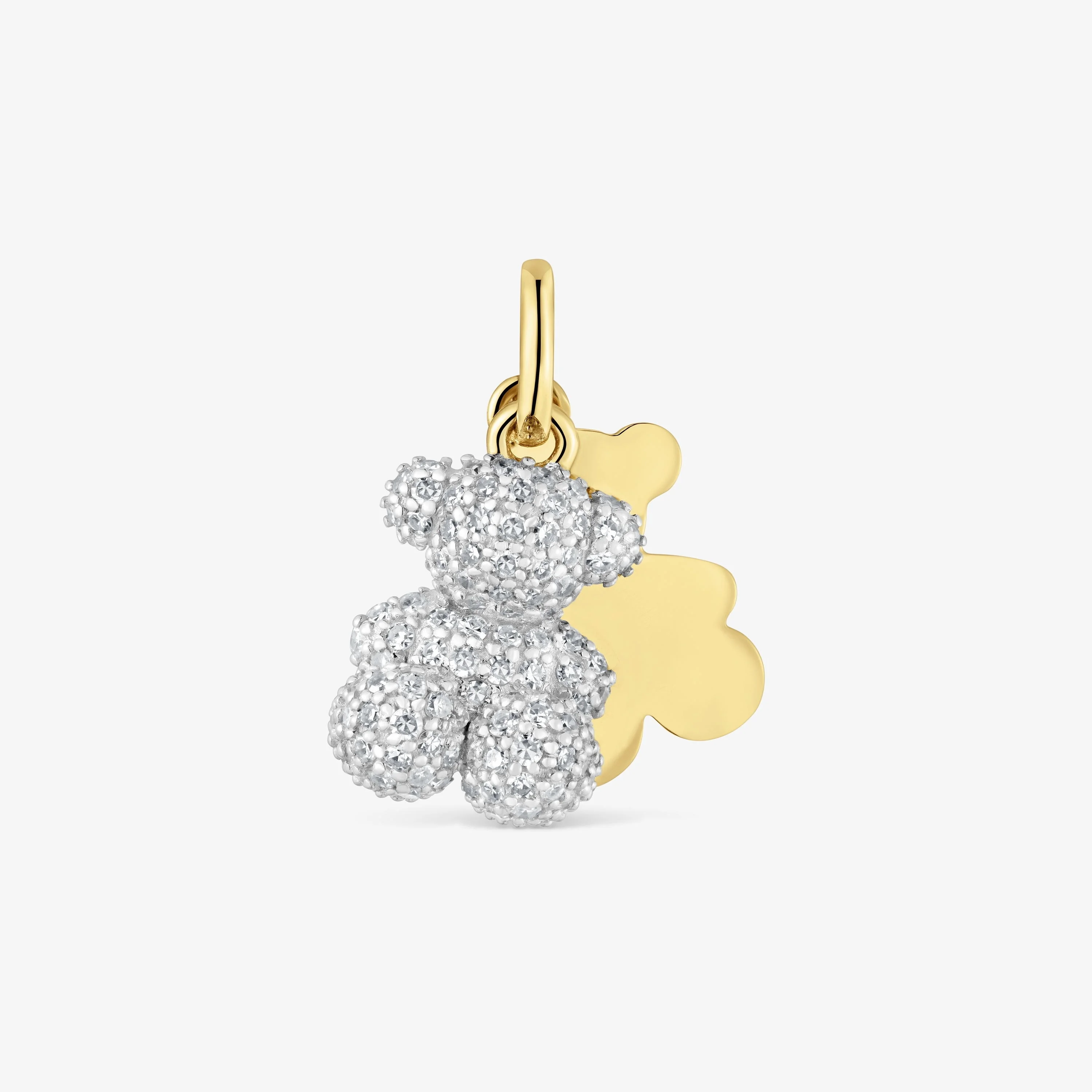14K solid gold double-bear Pendant with diamonds Bold Bear - 1