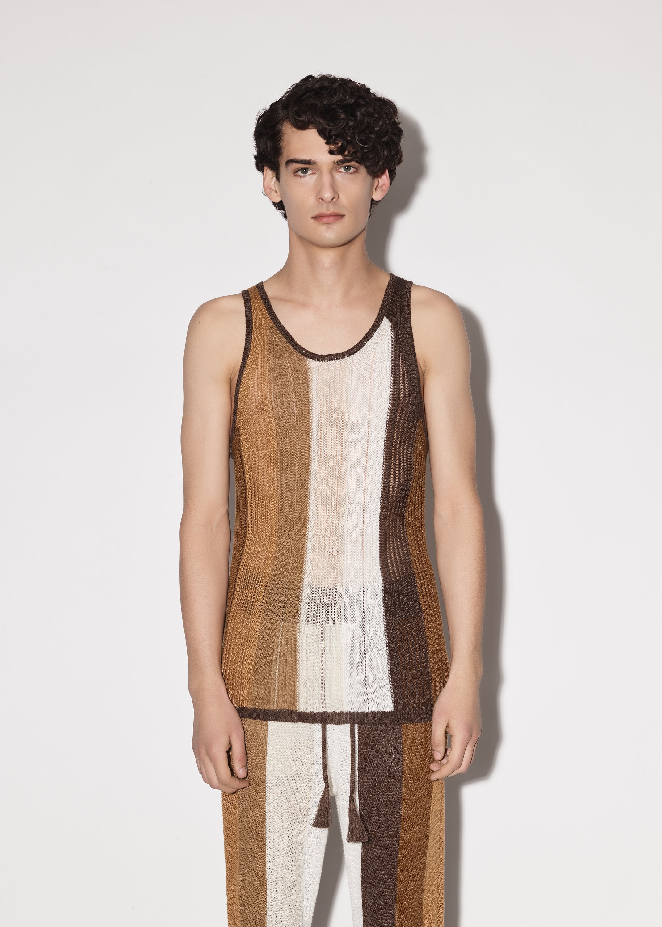 LINEN STRIPE TANK - 2
